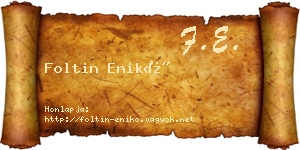 Foltin Enikő névjegykártya